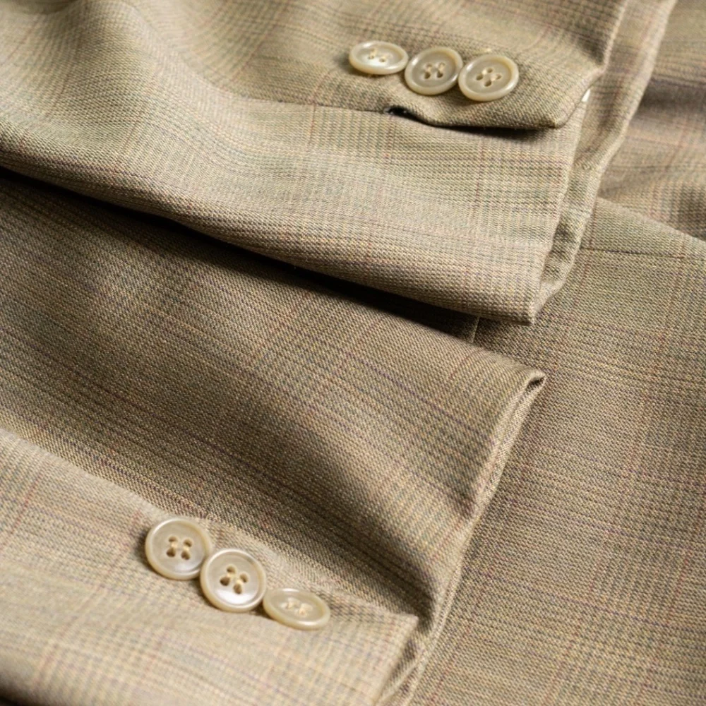 Vintage Emanuel Ungaro L'homme Size 42 Tan Virgin Wool Blazer 90s IT 52 Luxury